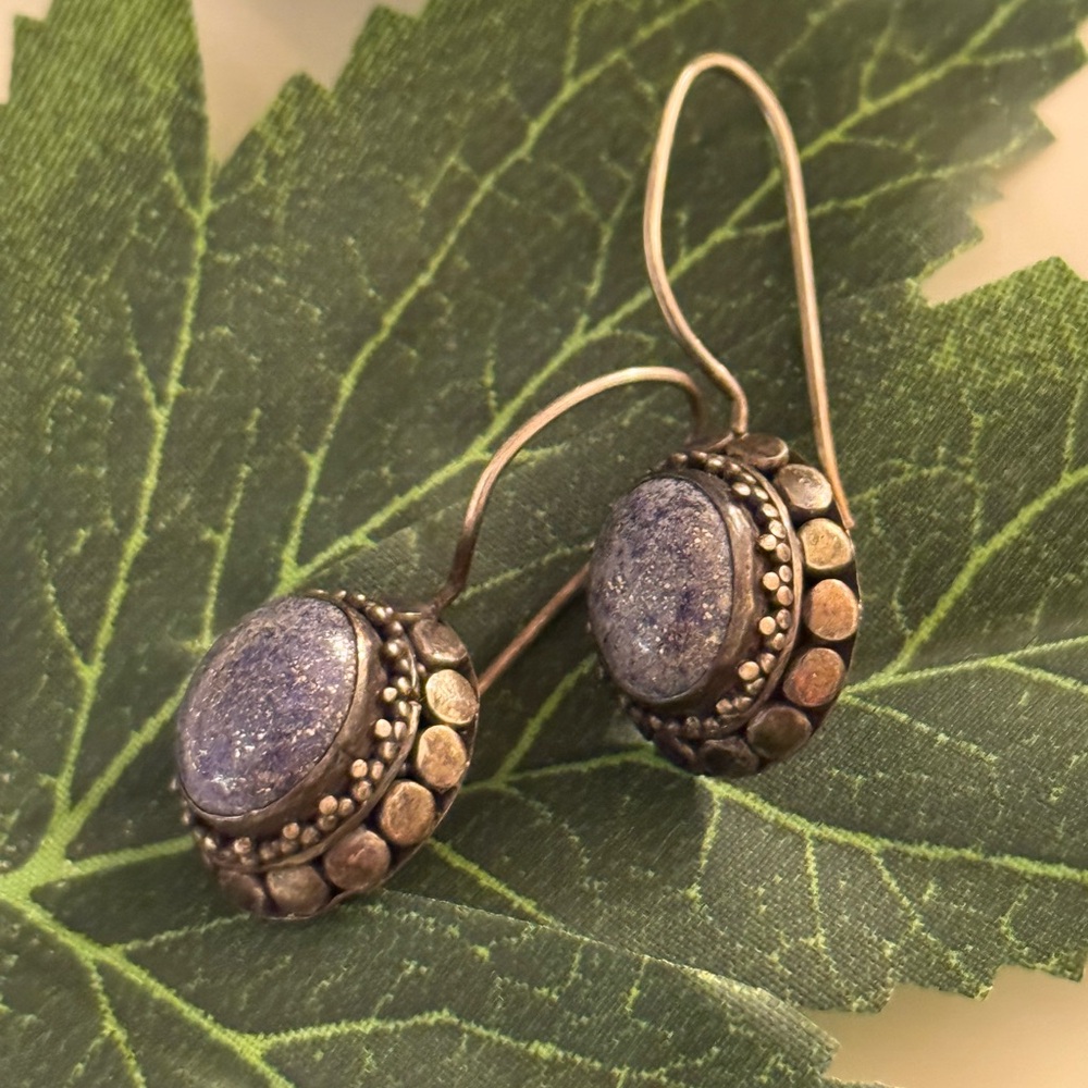 Sterling Sodalite Vintage Earrings